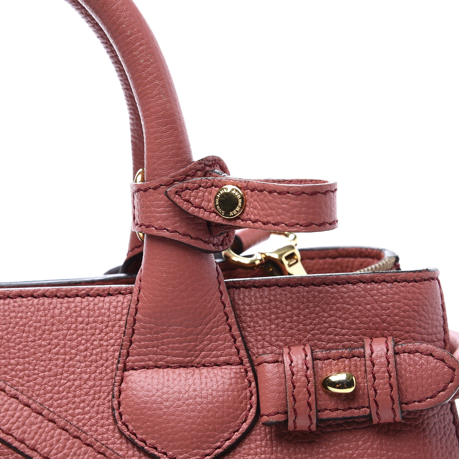 Burberry Grainy Calfskin House Check Small Banner Tote Cinnamon Red 9 of 10