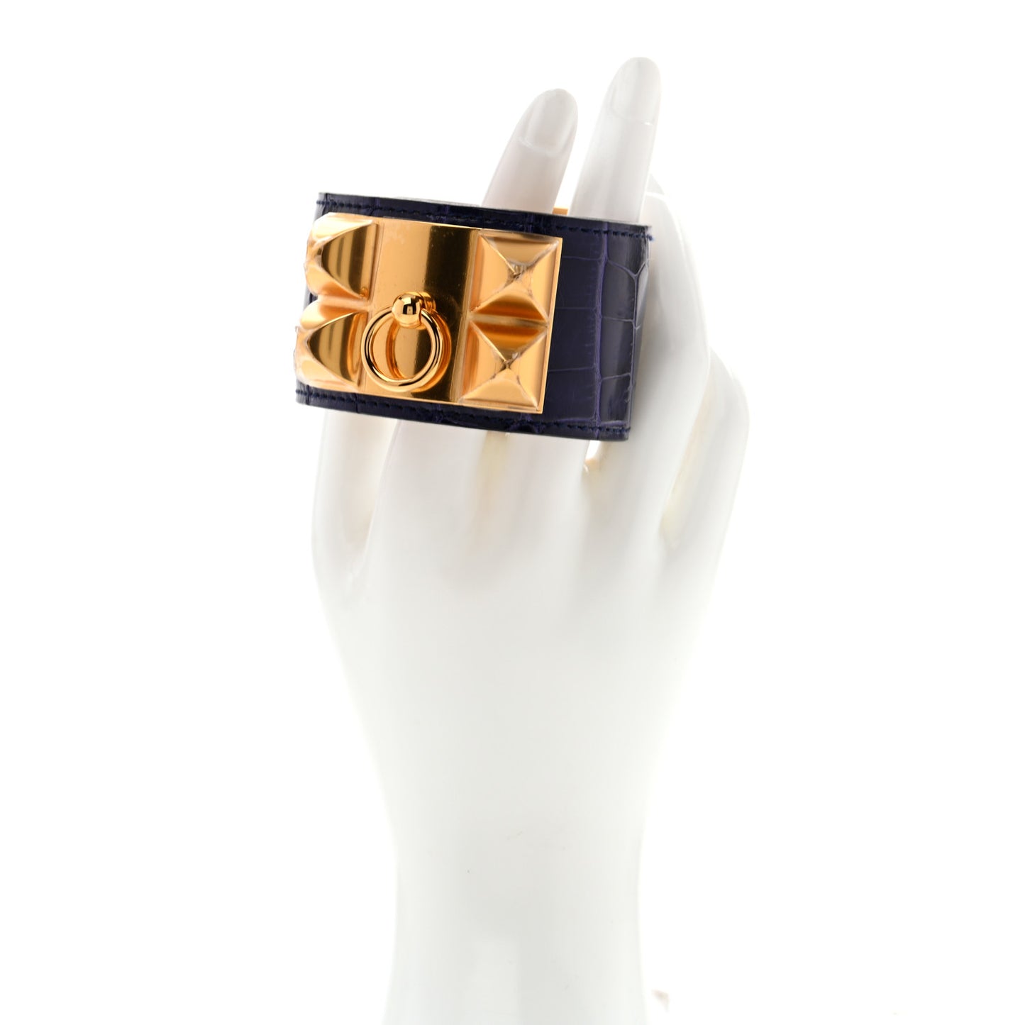 Shiny Alligator Collier De Chien CDC Bracelet T2 Bleu Encre