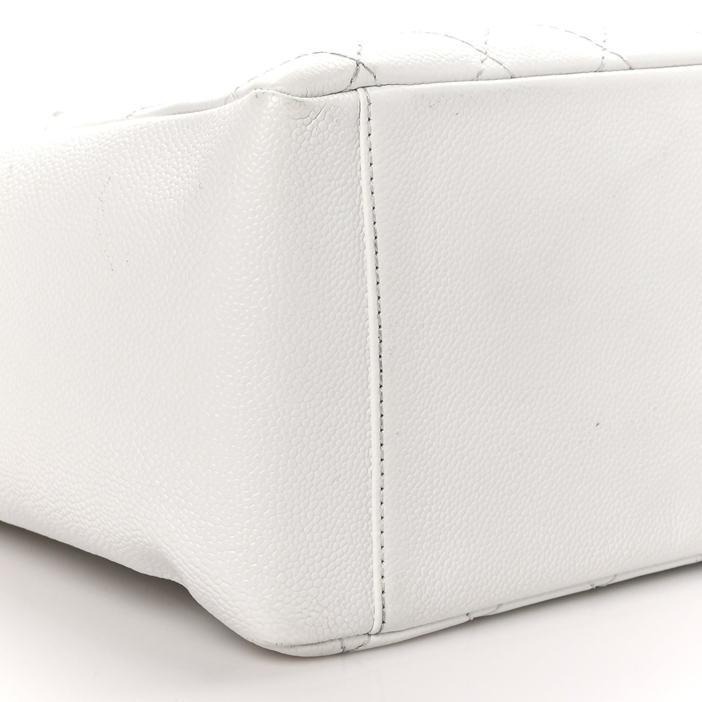 Caviar Quilted Grand Shopping Tote GST White