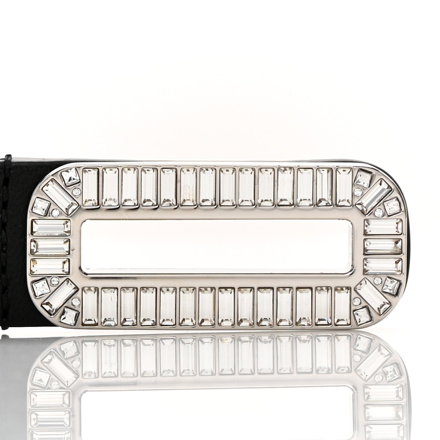 Chanel Lambskin Baguette Crystal CC Belt 90 36 Black 5 of 6