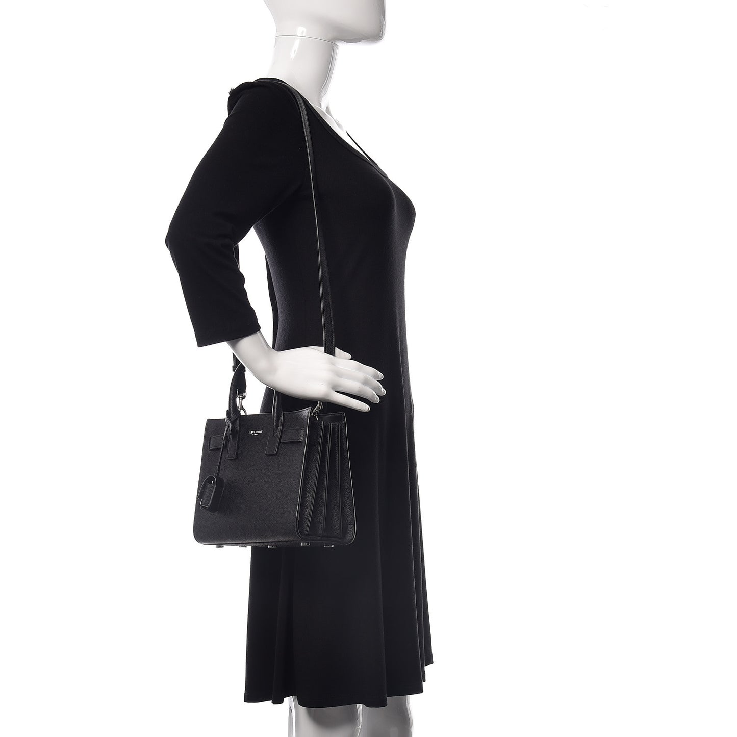 Grained Calfskin Nano Sac De Jour Black