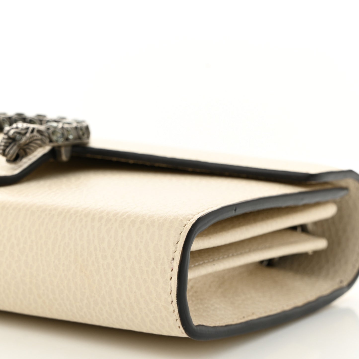 Dollar Calfskin Mini Dionysus Chain Wallet Mystic White