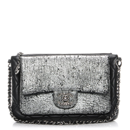 Chanel Lambskin Mineral Nights Wristlet Silver Black 1 of 7