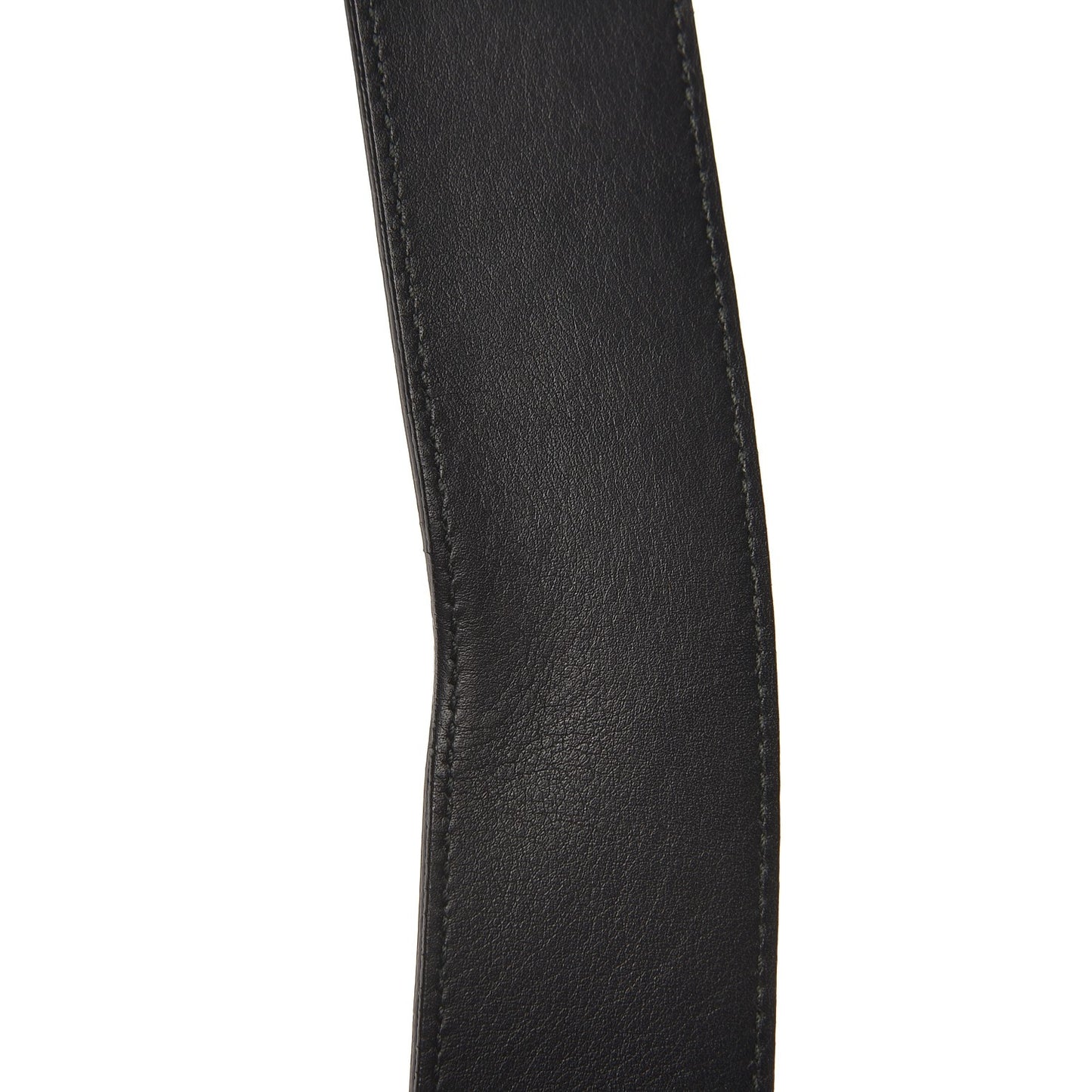Textured Dollar Calfskin Nickel Double G 40mm Belt 85 34 Black