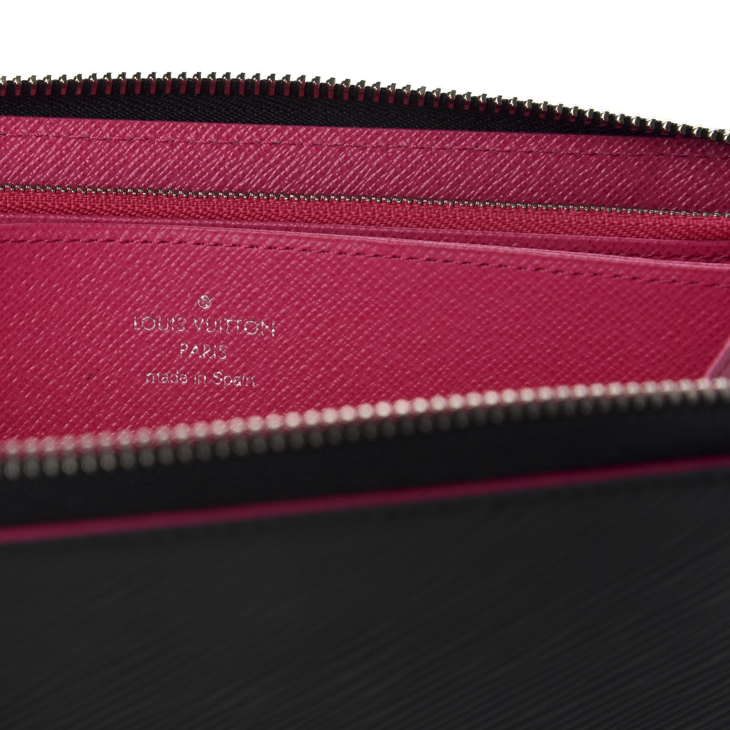 Epi Zippy Wallet Black Hot Pink