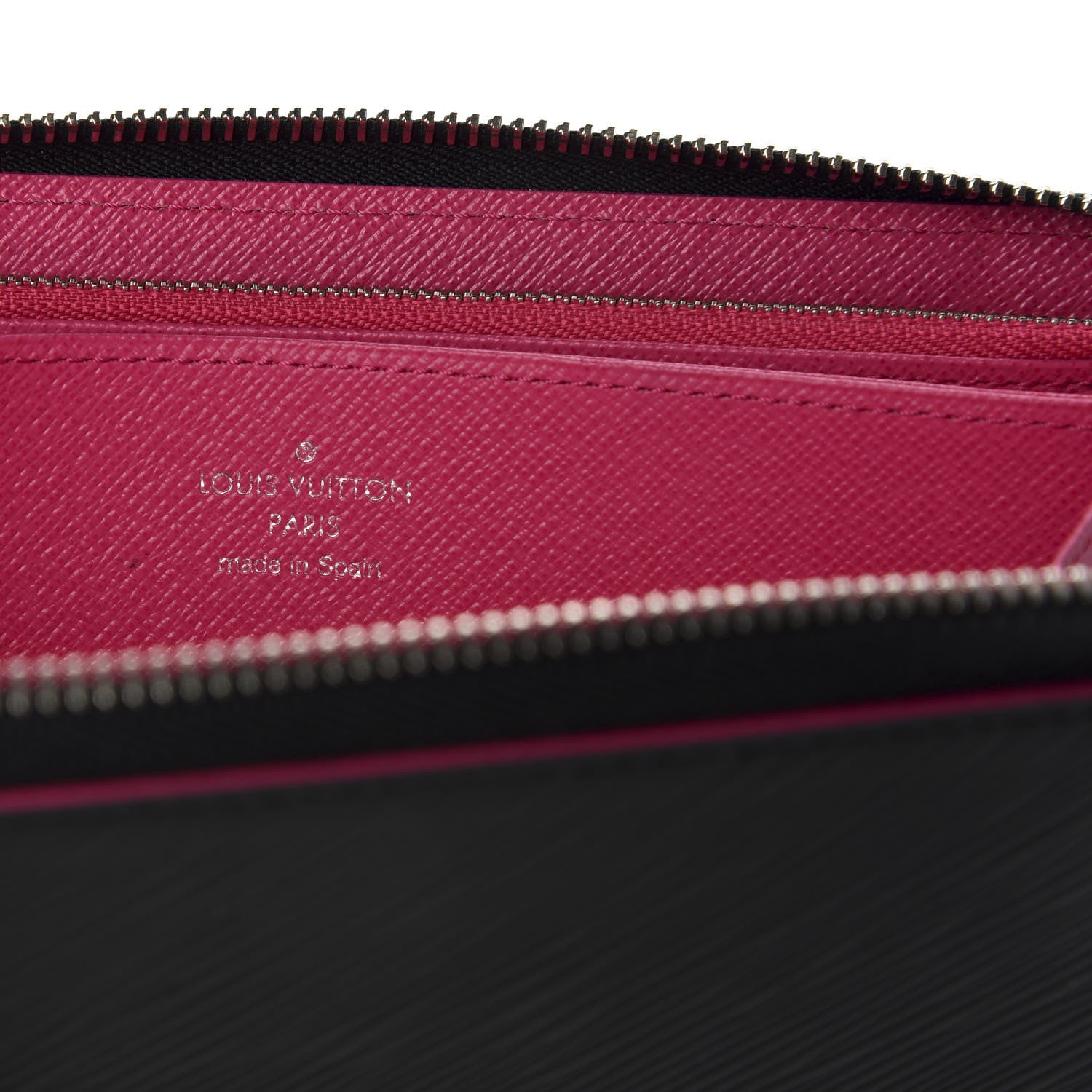 Louis Vuitton Epi Zippy Wallet Black Hot Pink 7 of 8