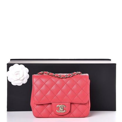 Chanel Caviar Quilted Mini Square Flap Dark Pink 8 of 8