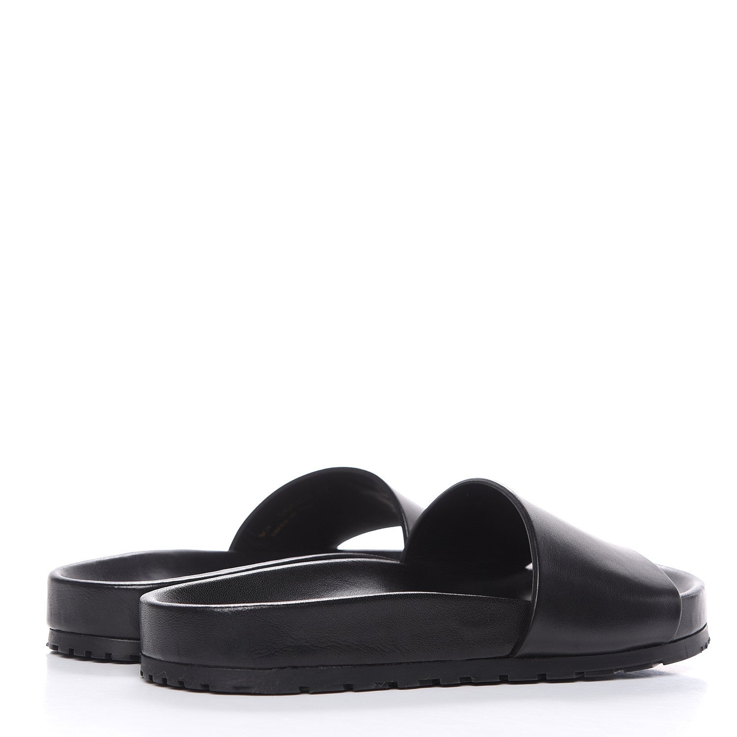 Saint Laurent Calfskin Monogram Jimmy Joan Slide Sandals 37 Black 4 of 12