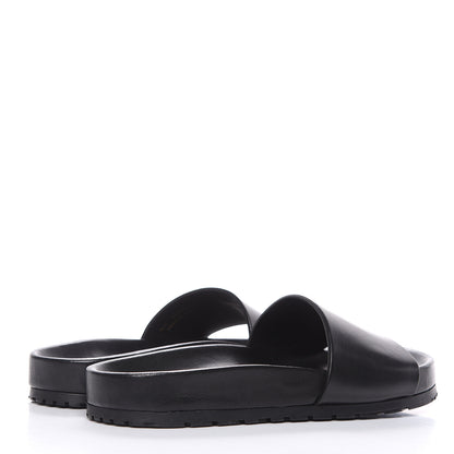 Saint Laurent Calfskin Monogram Jimmy Joan Slide Sandals 37 Black 4 of 12