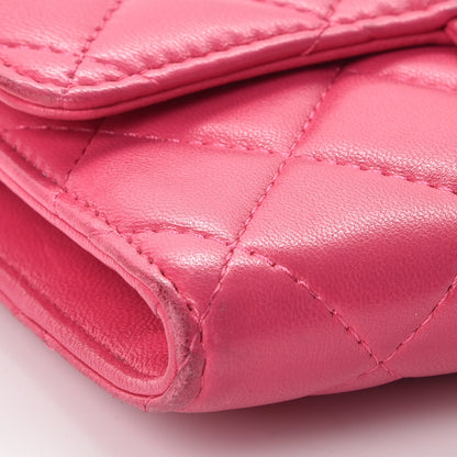 Chanel Lambskin Quilted Small Flap Wallet Fuchsia 10 of 15