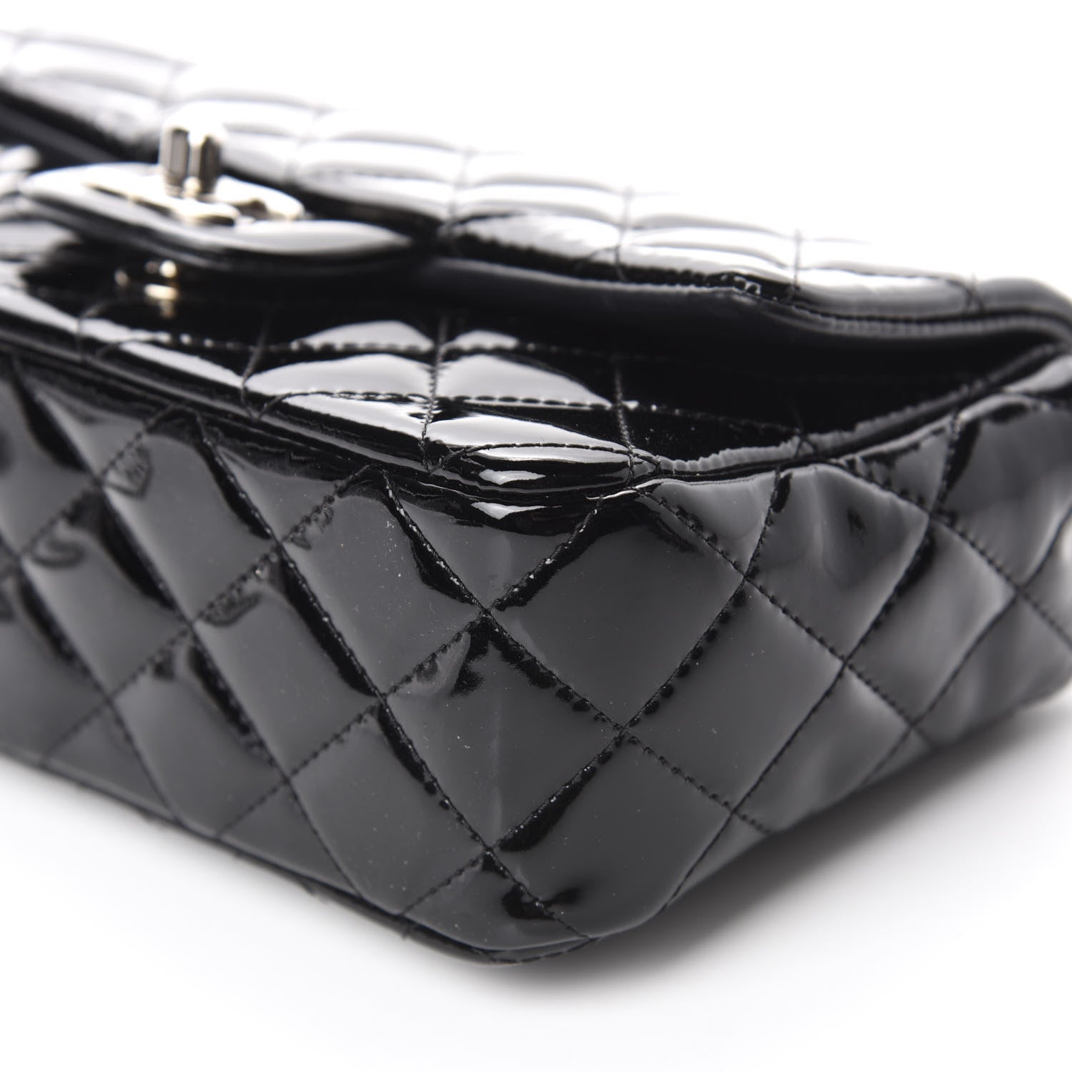 Chanel Patent Calfskin Quilted Mini Rectangular Flap Black 7 of 10