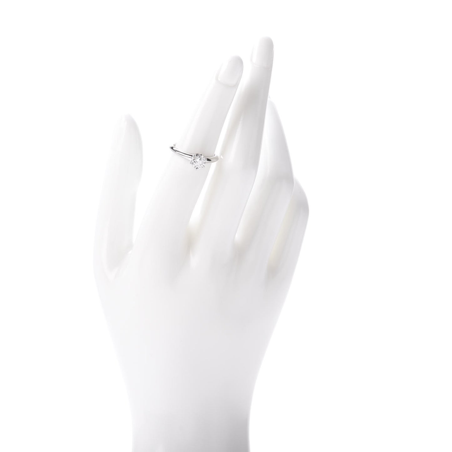 Platinum Diamond .66ct Solitaire Engagement Ring 50 5.25