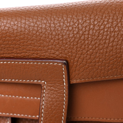 Hermes Taurillon Clemence Halzan 31 Gold 14 of 15