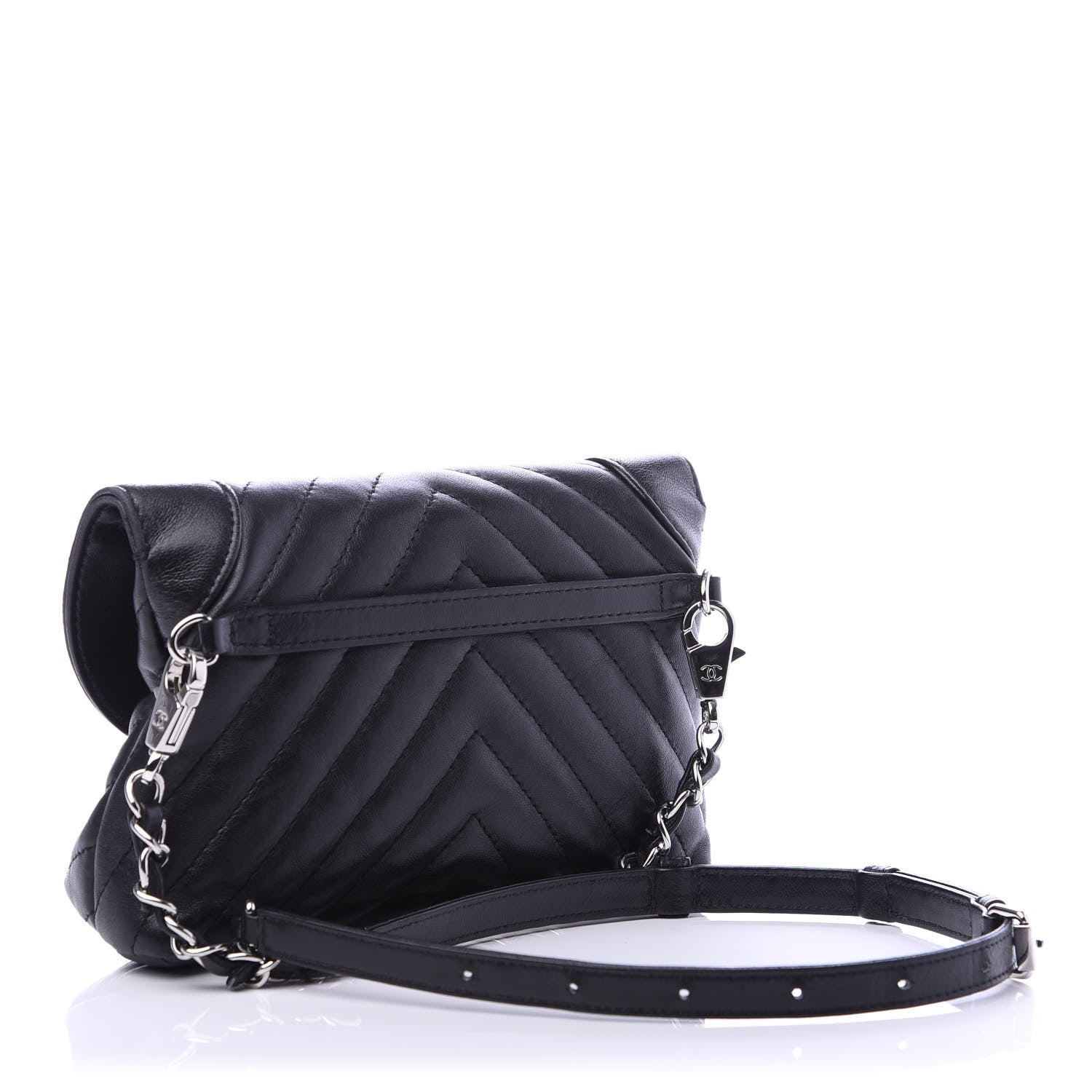 Chanel Calfskin Chevron Waist Belt Bag Black 3 of 14