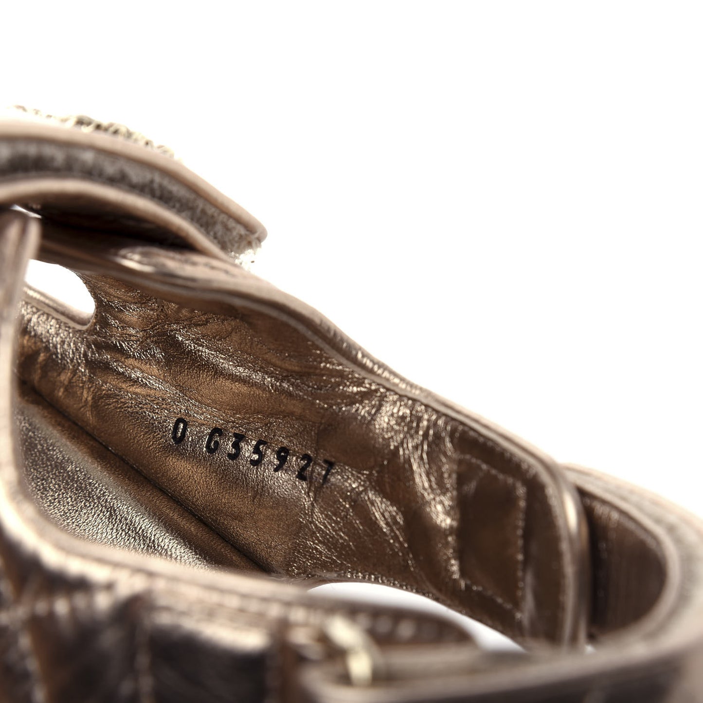 Iridescent Lambskin Velcro Dad Sandals 35.5 Light Bronze