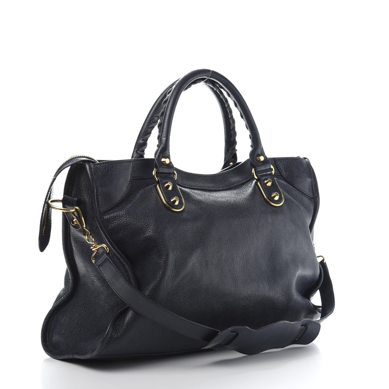 Balenciaga Chevre Gold Metallic Edge Hardware City Bleu Nuit Dark Sea 4 of 18