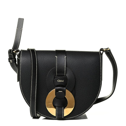 Chloe Grained Calfskin Small Darryl Saddle Crossbody Bag Black 1 of 5