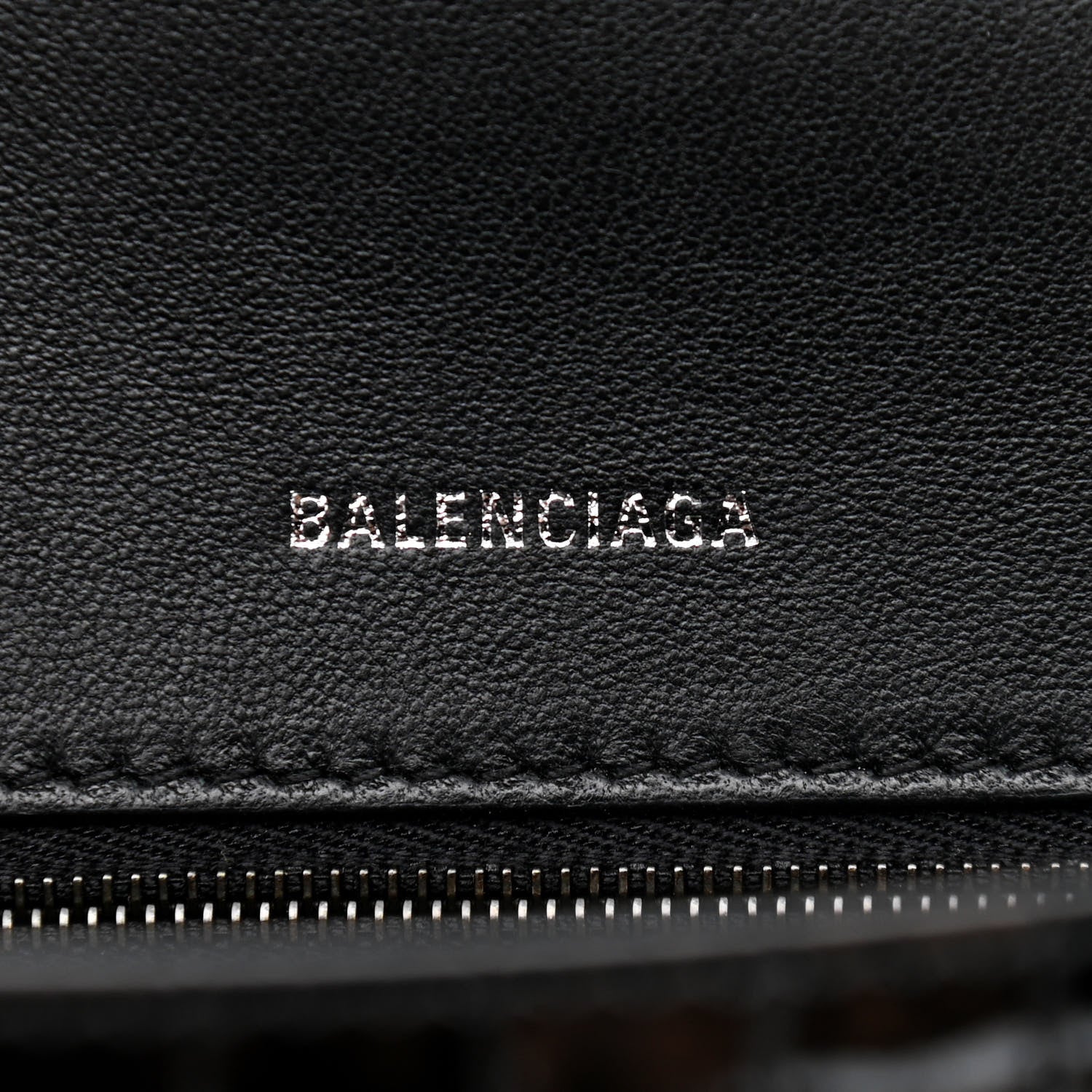 Balenciaga Shiny Calfskin Monochrome Crocodile Embossed Small Hourglass Top Handle Bag Black 6 of 11
