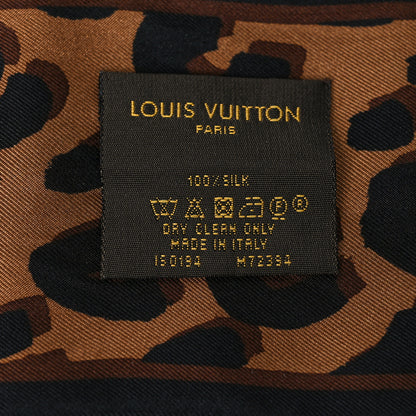 Louis Vuitton Silk Leopard Bandeau Scarf Marron 3 of 3