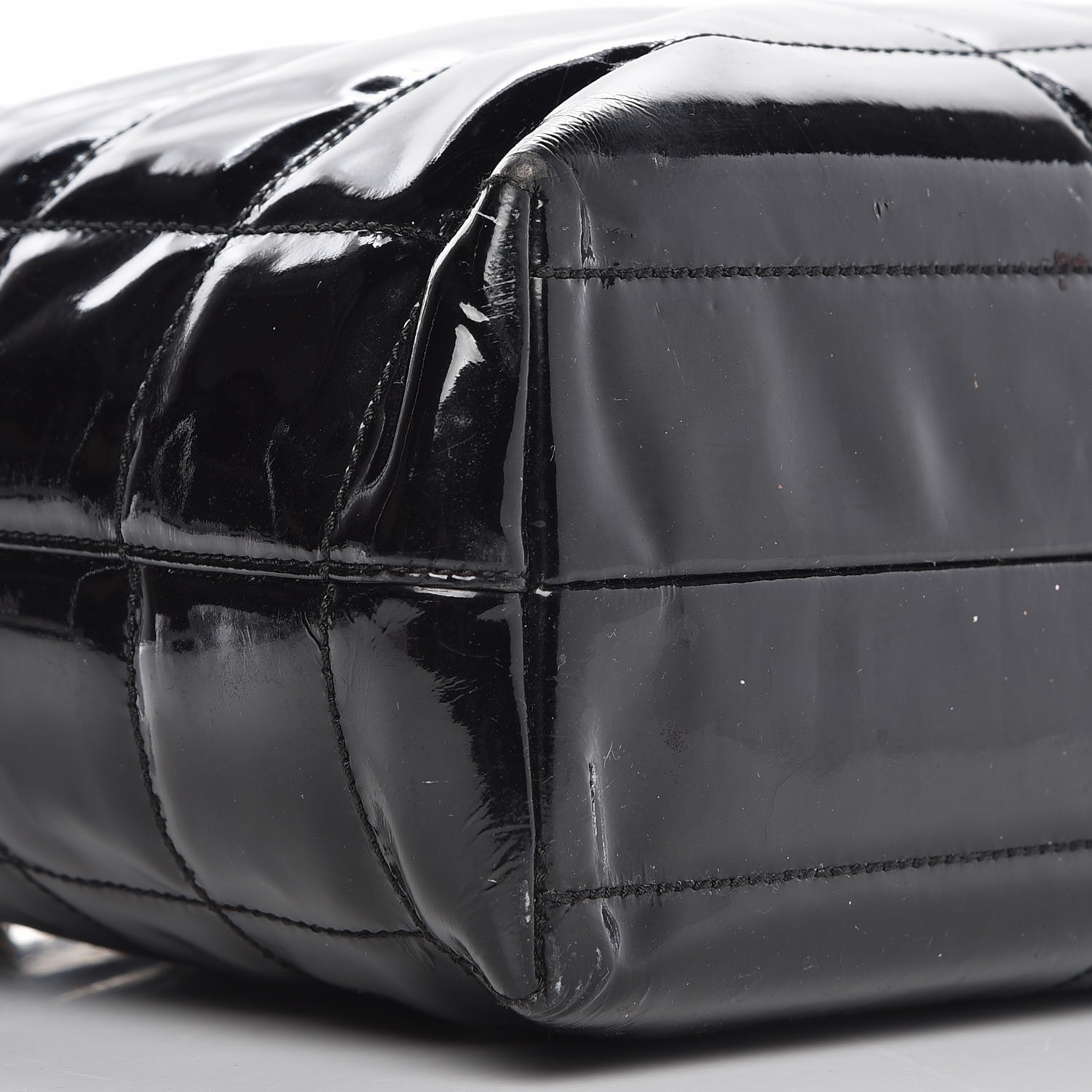 Chanel Patent Chocolate Bar CC Tote Black 7 of 11