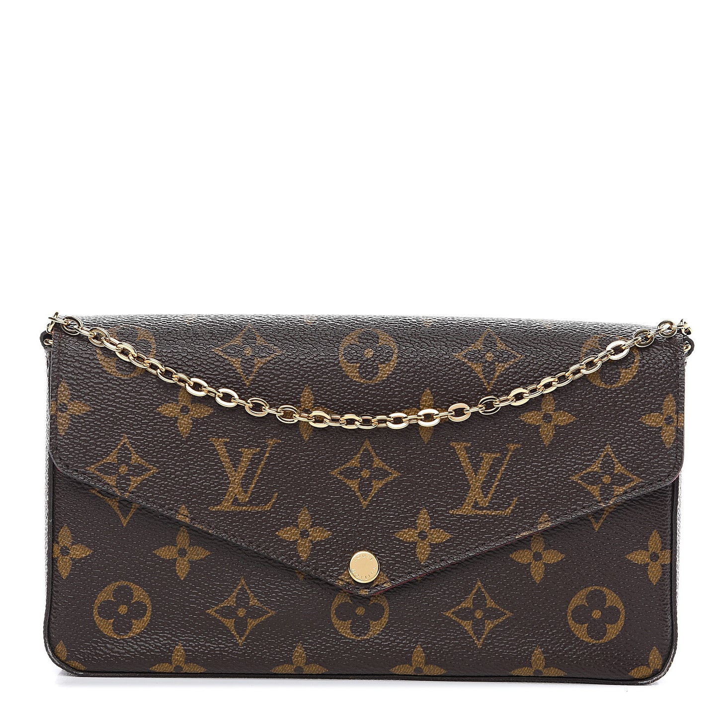 Monogram Pochette Felicie Chain Wallet Fuchsia