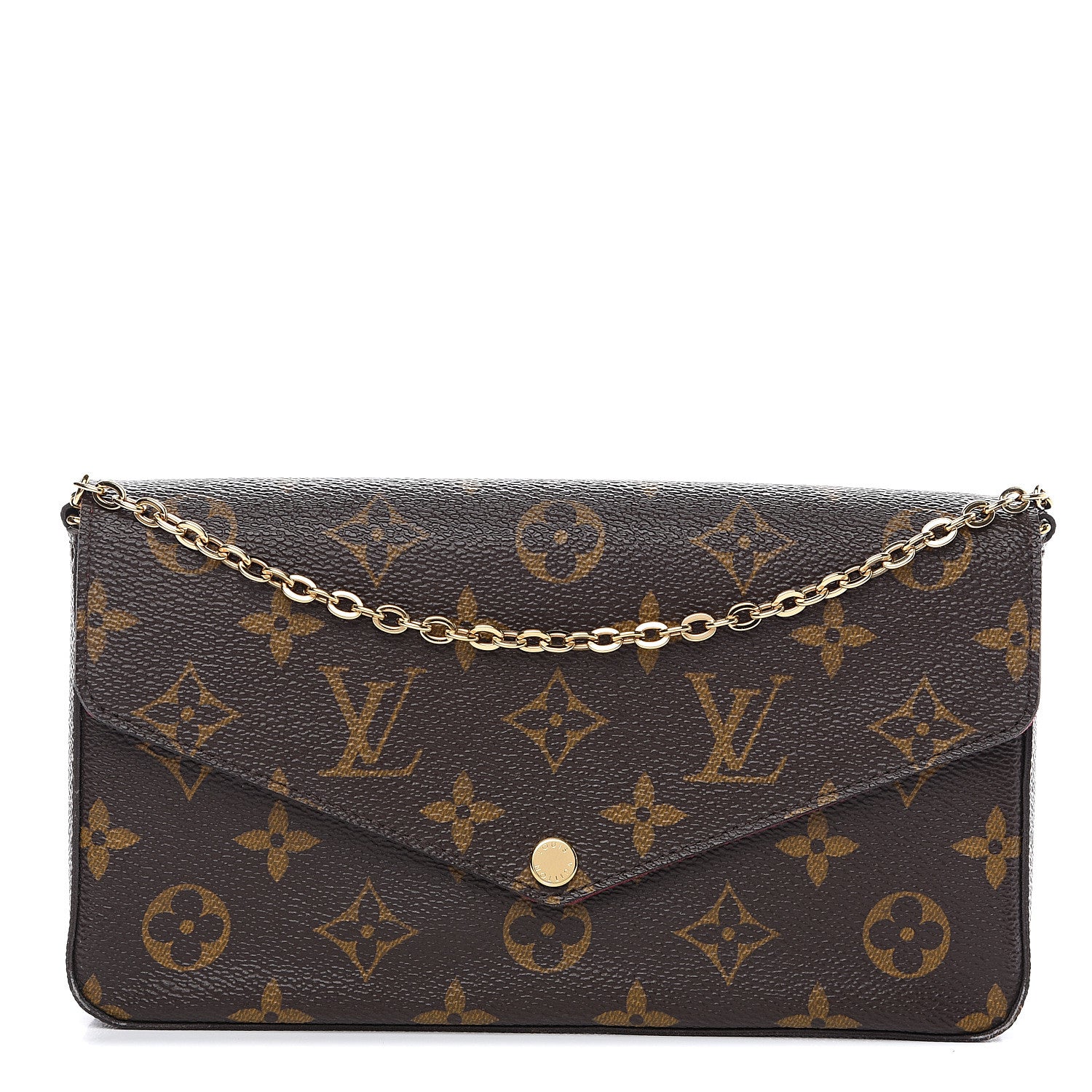 Louis Vuitton Monogram Pochette Felicie Chain Wallet Fuchsia 1 of 13