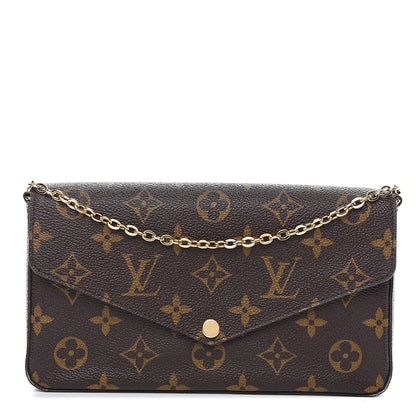Louis Vuitton Monogram Pochette Felicie Chain Wallet Fuchsia 1 of 13