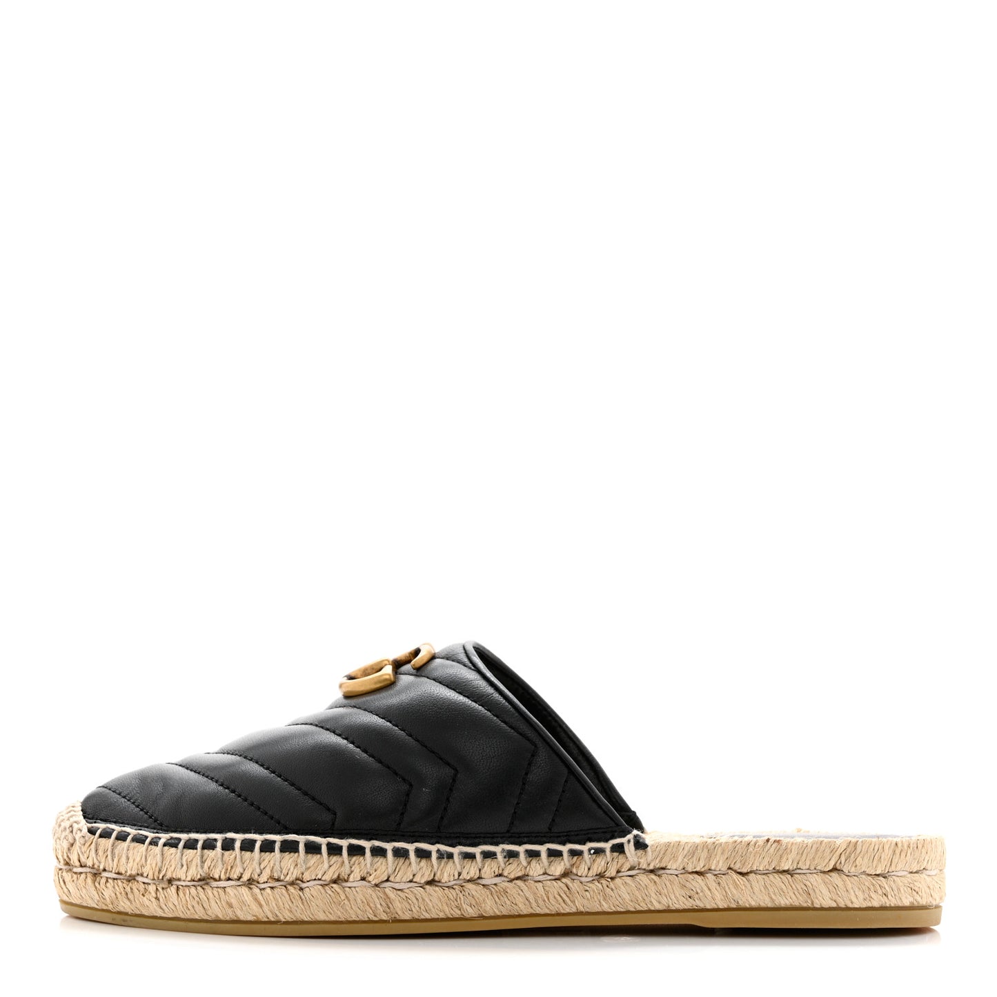Nappa Matelasse GG Marmont Espadrille Slippers 39 Black
