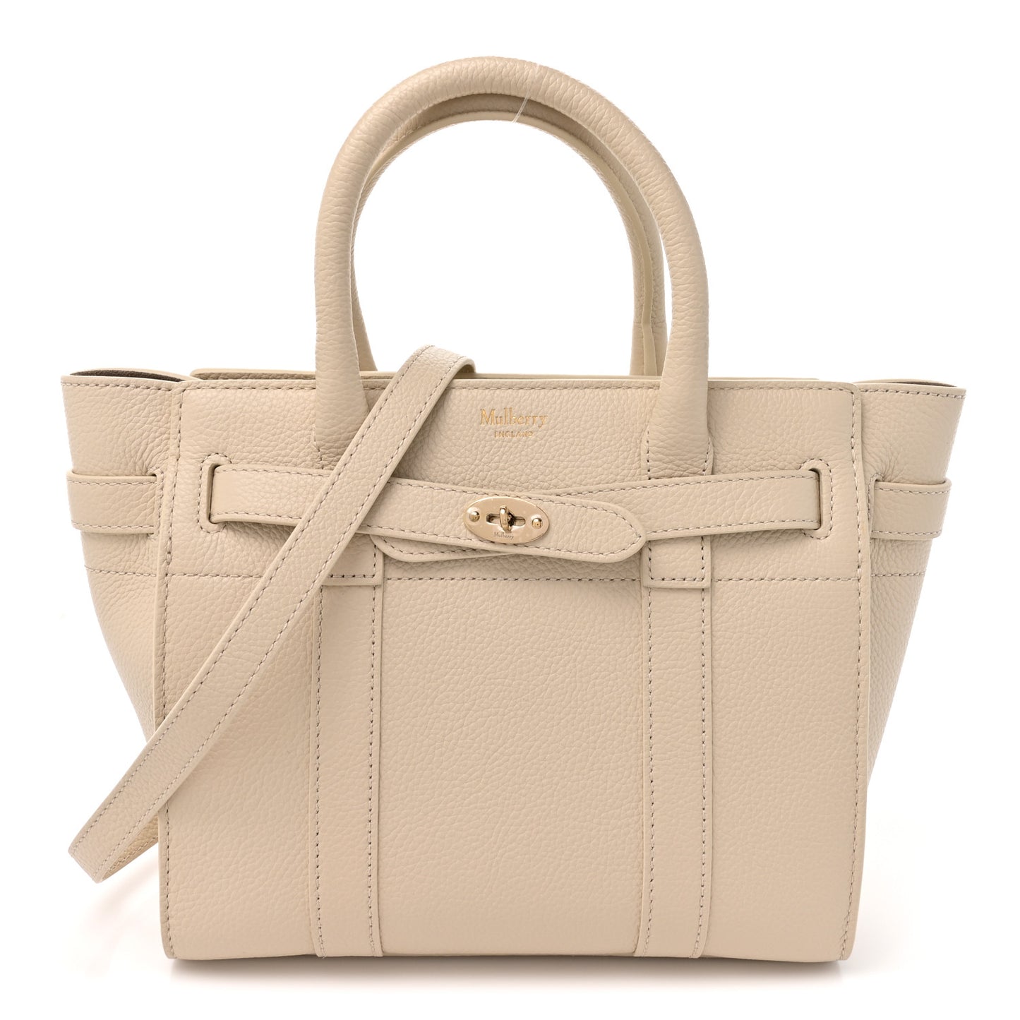 Silky Calfskin Mini Zipped Bayswater Chalk