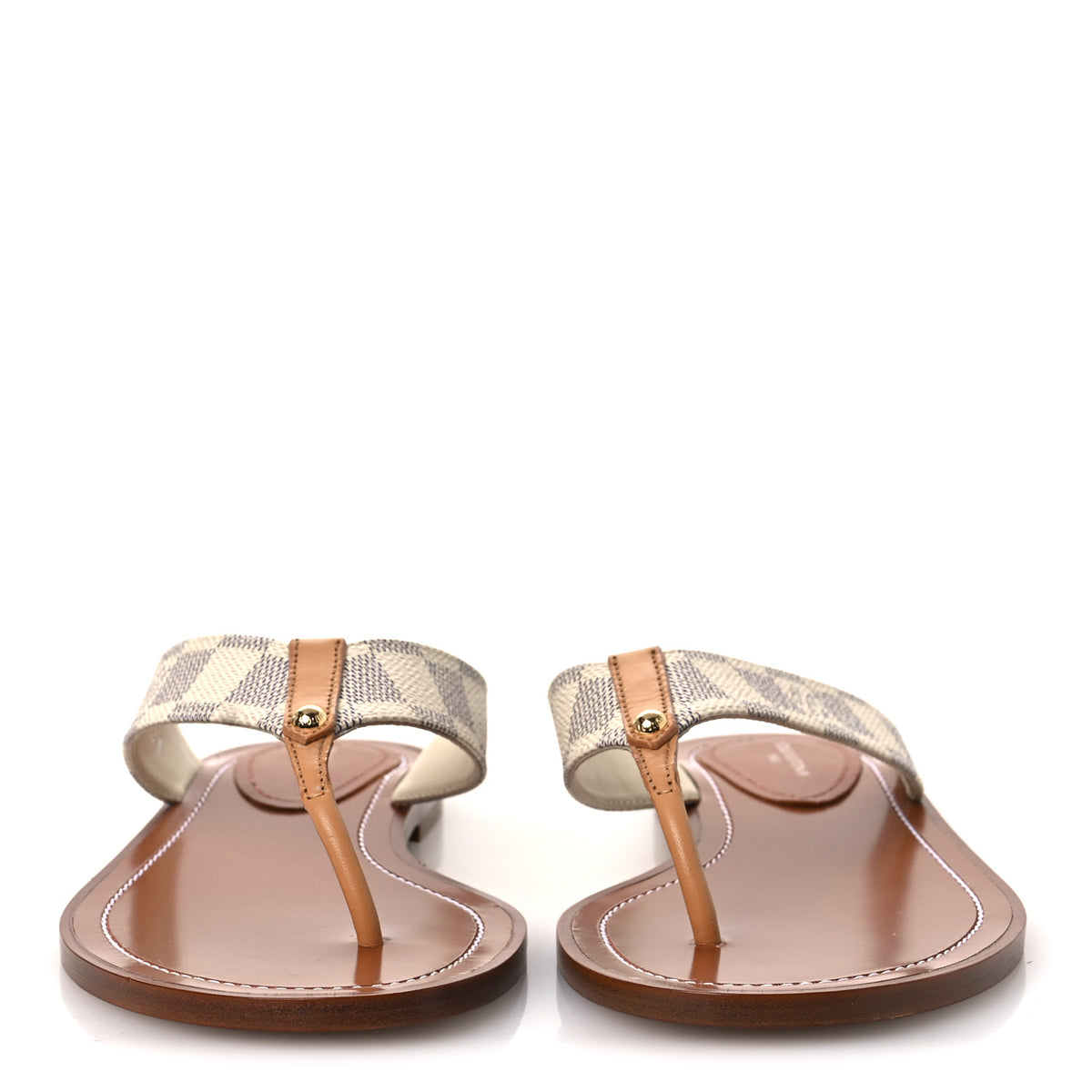 Louis Vuitton Damier Azur Sunny Flat Thong Sandals 38 3 of 11