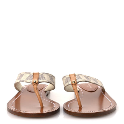 Louis Vuitton Damier Azur Sunny Flat Thong Sandals 38 3 of 11