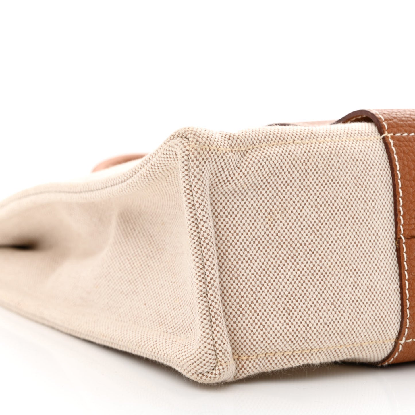Toile Taurillon Clemence Sac Harnais Tote MM Beige Gold