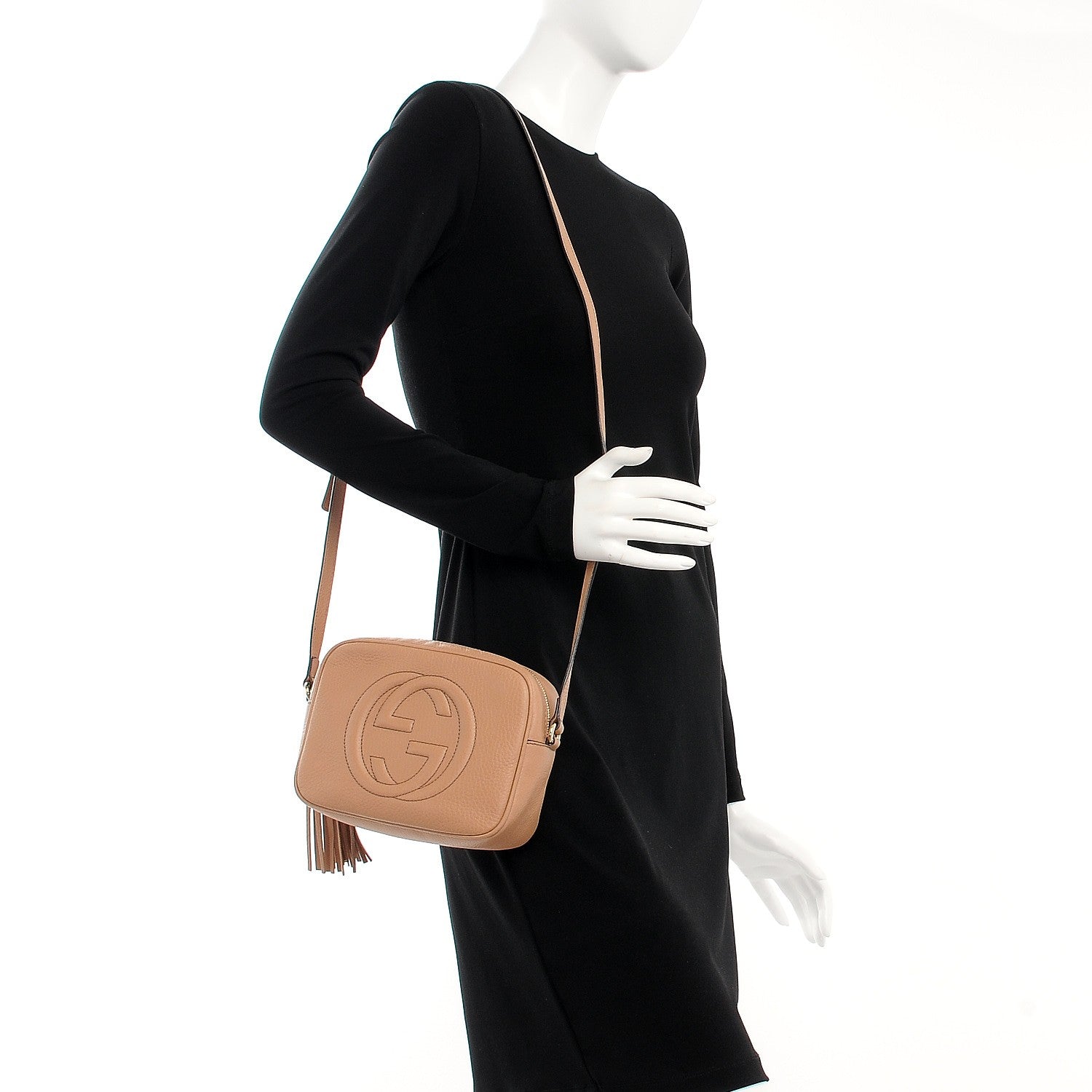 Gucci Pebbled Calfskin Small Soho Disco Bag Rose Beige 2 of 8