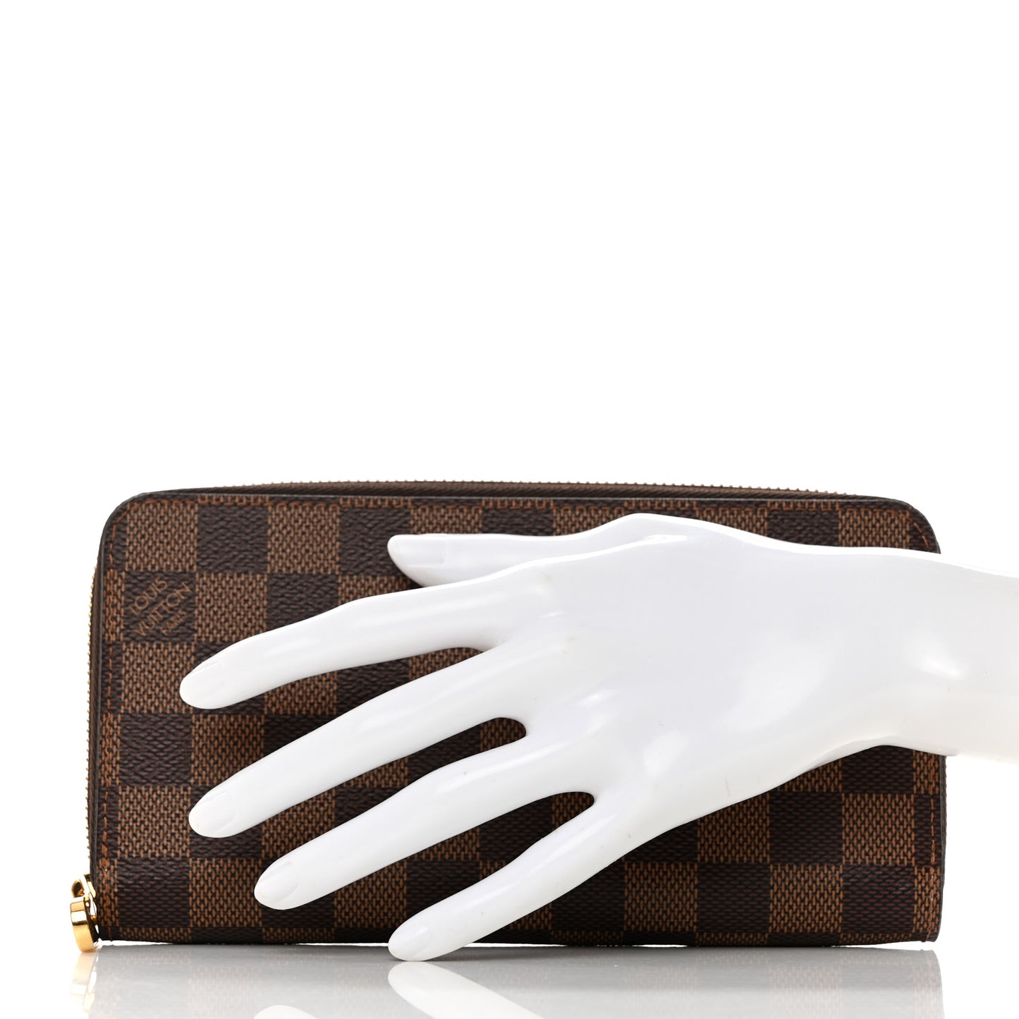 Damier Ebene Zippy Wallet Rose Ballerine