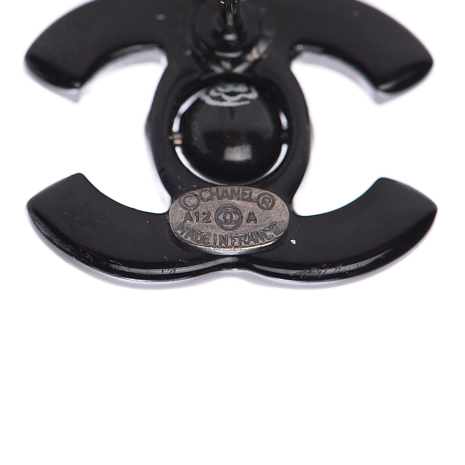 Chanel Resin CC Mademoiselle Earrings Black 4 of 4