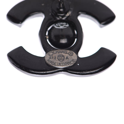 Chanel Resin CC Mademoiselle Earrings Black 4 of 4