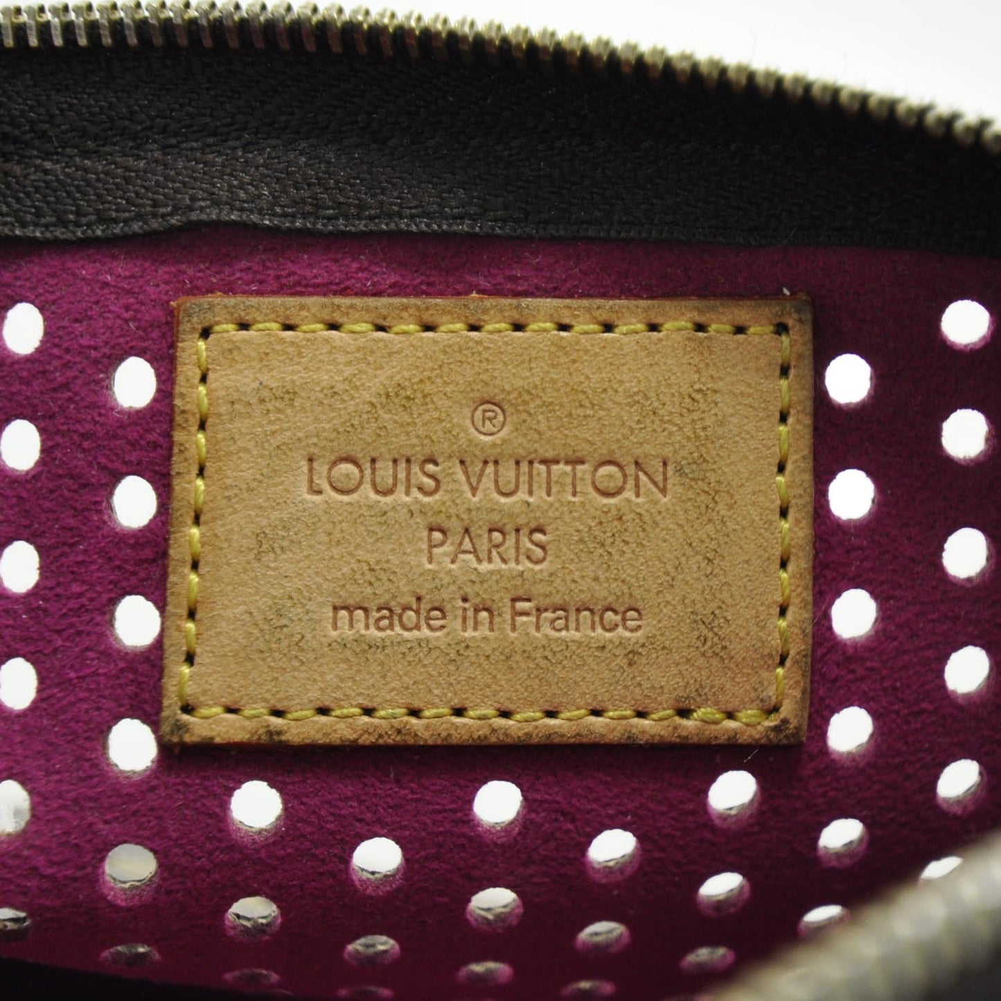 Monogram Perforated Pochette Plat Fuchsia