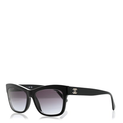 Chanel Acetate Crystal CC Rectangle Sunglasses 5496-B Black 1 of 8