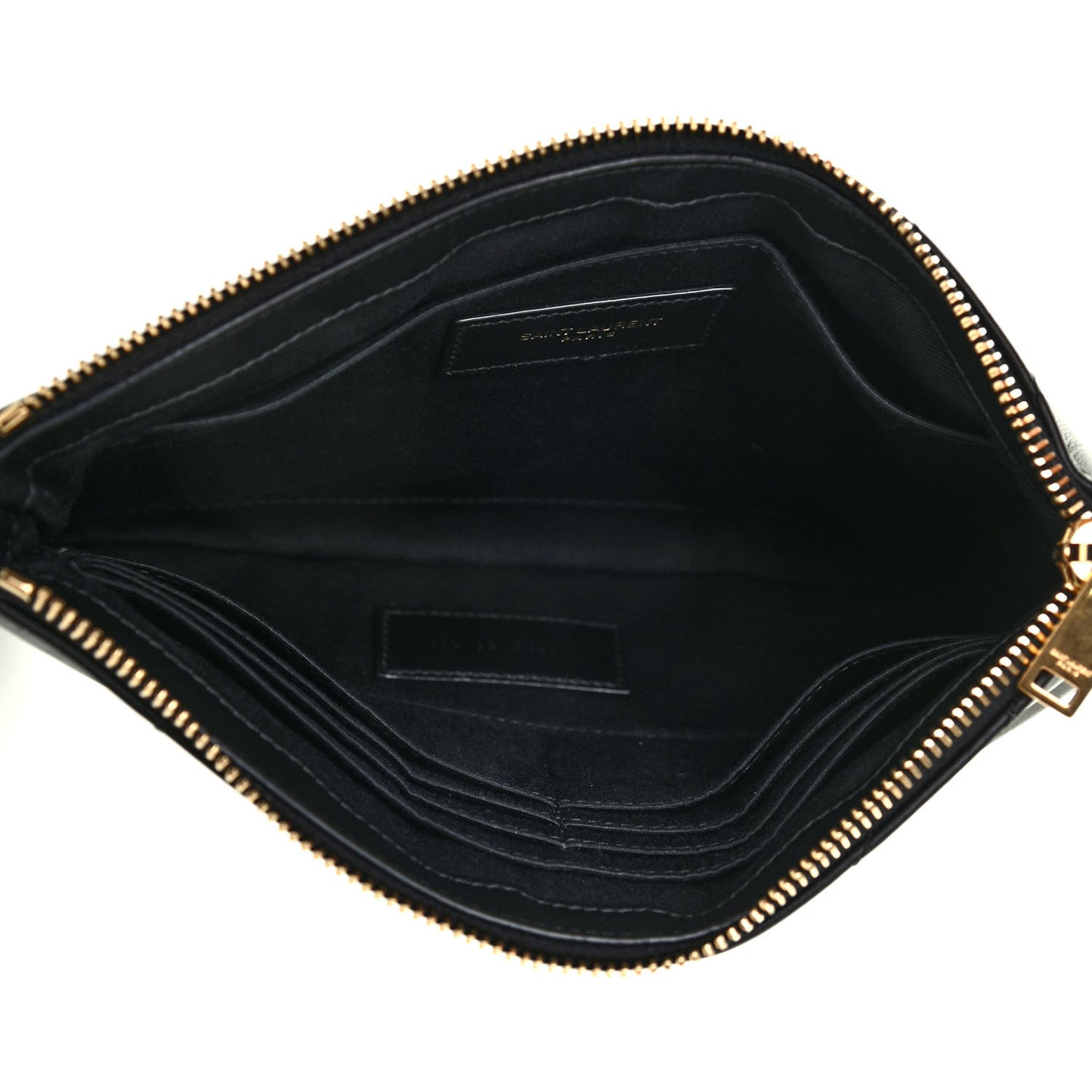 Calfskin Matelasse Chevron Monogram A5 Wristlet Black