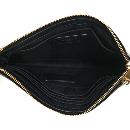 Saint Laurent Calfskin Matelasse Chevron Monogram A5 Wristlet Black 5 of 7