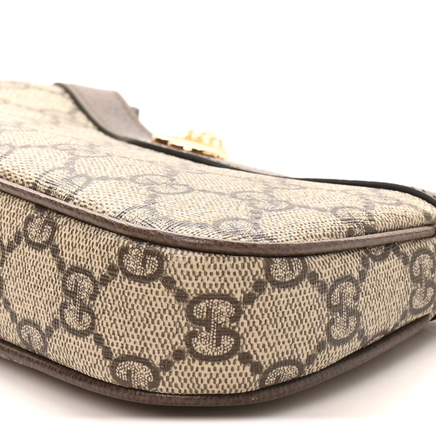 GG Supreme Monogram Textured Dollar Calfskin Mini Ophidia Chain Bag Beige Ebony