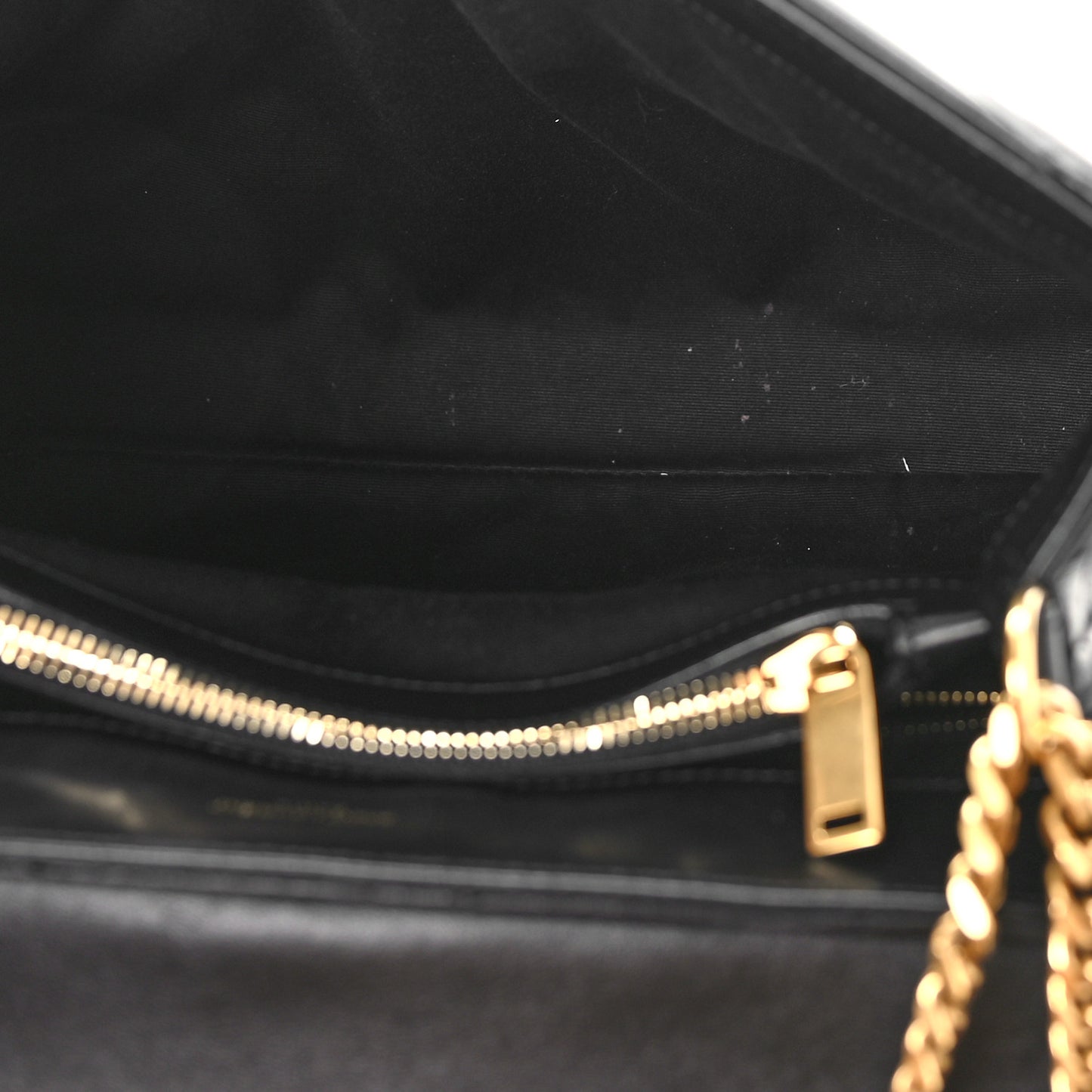 Calfskin Y Quilted Monogram Medium Loulou Chain Satchel Black