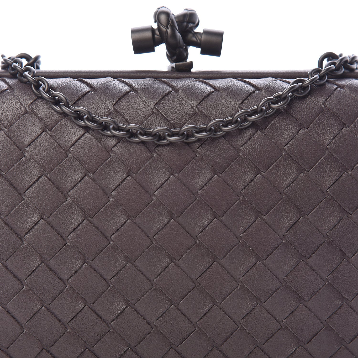 Bottega Veneta Nappa Intrecciato Chain Knot Clutch Quetsche 9 of 9