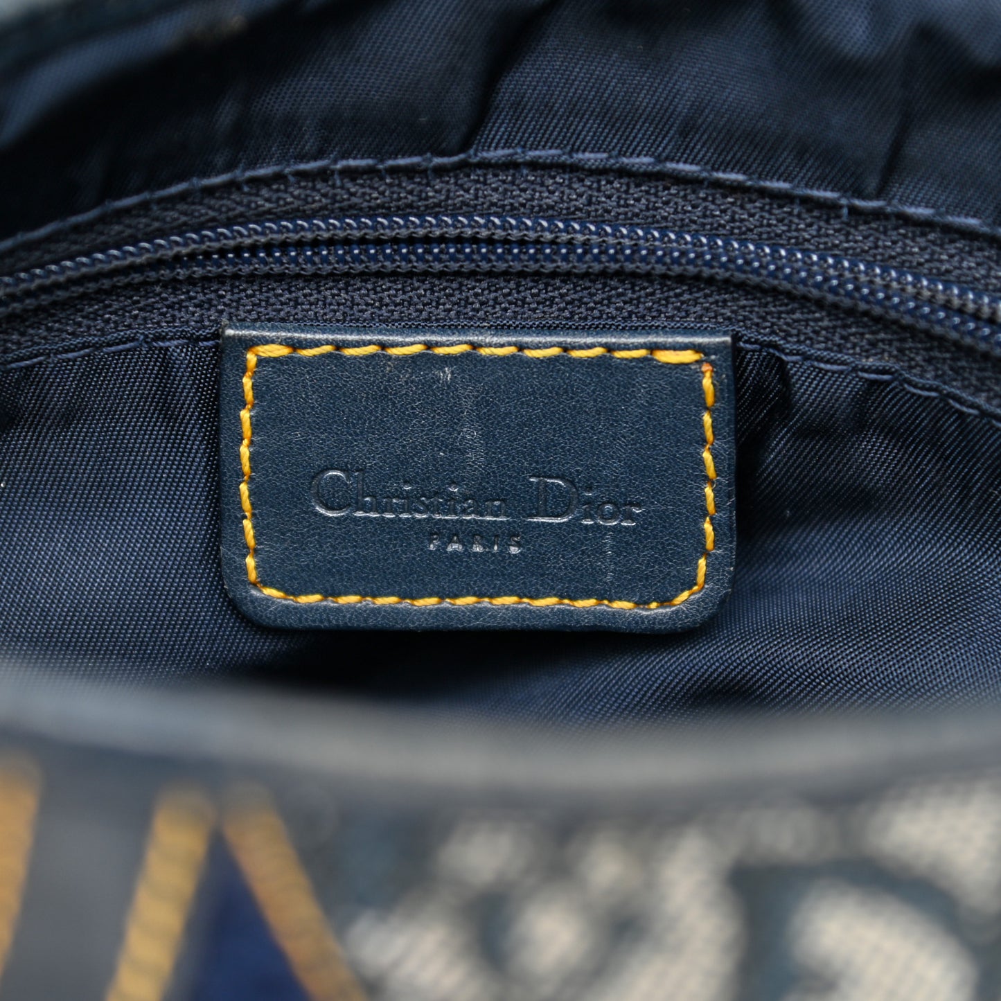 Monogram Double Saddle Bag Navy Blue