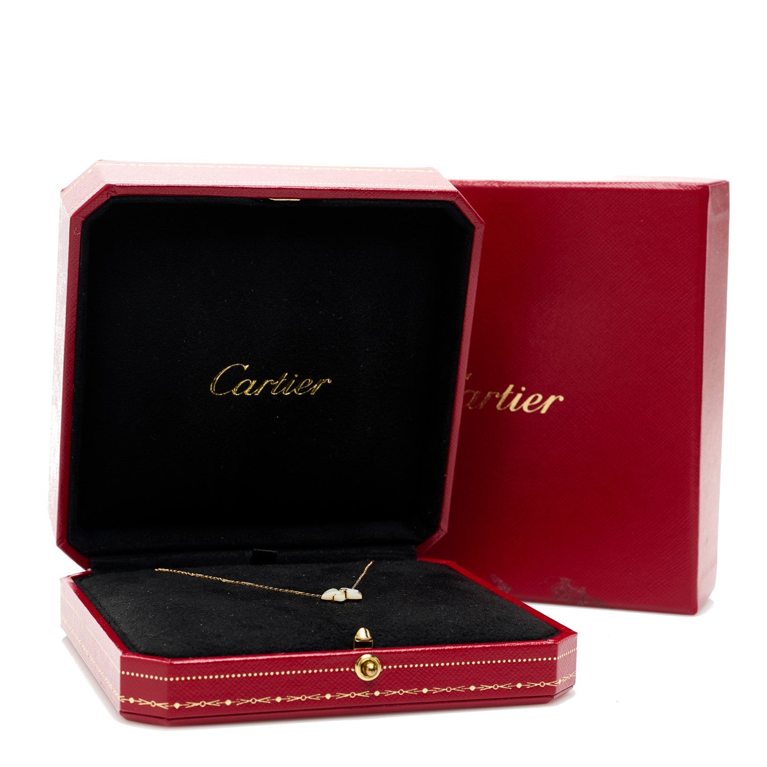 Cartier 18K Yellow Gold Mother Of Pearl Diamond Caresse D'Orchidees Par Cartier Necklace 6 of 6