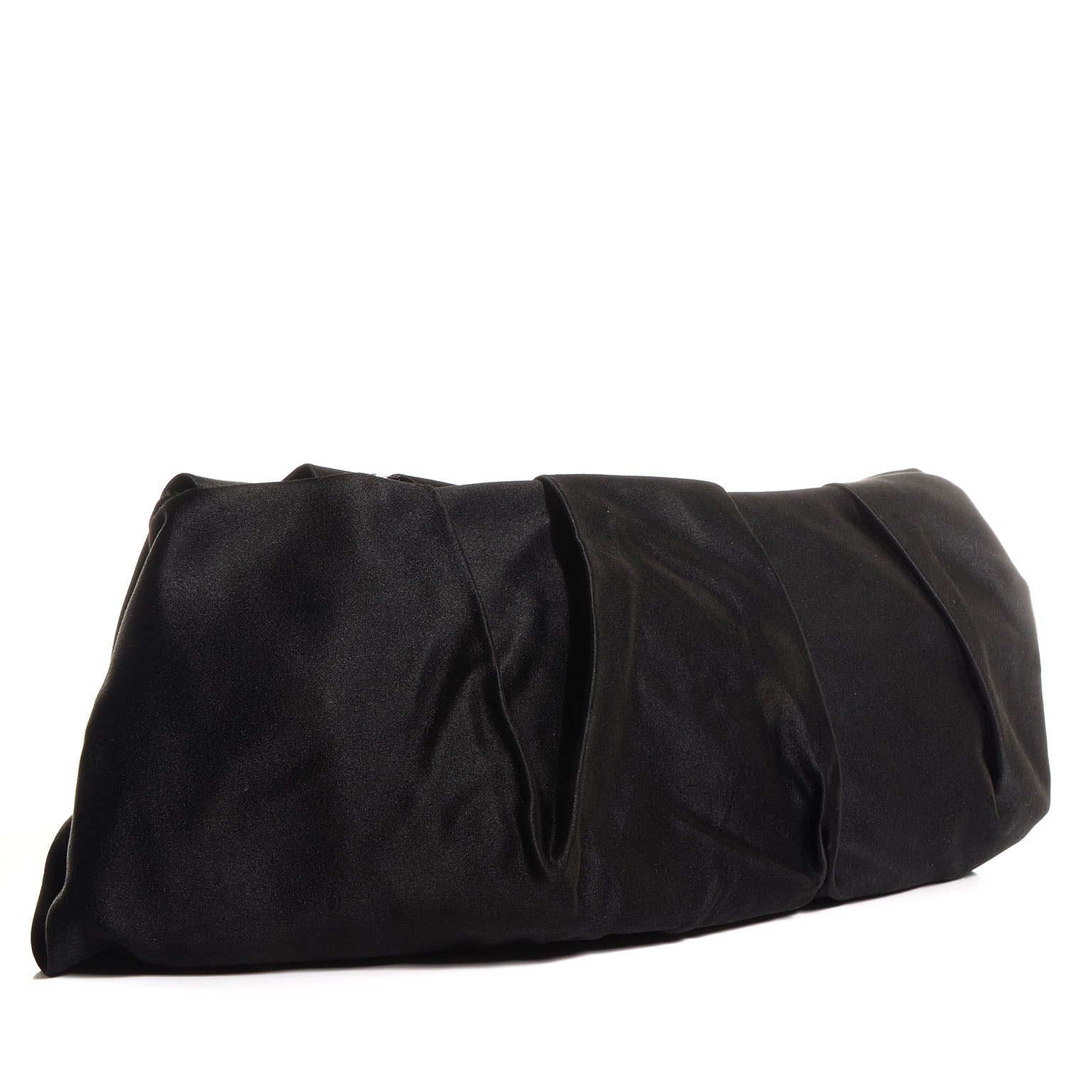 Prada Satin Pochette Clutch Black 3 of 9