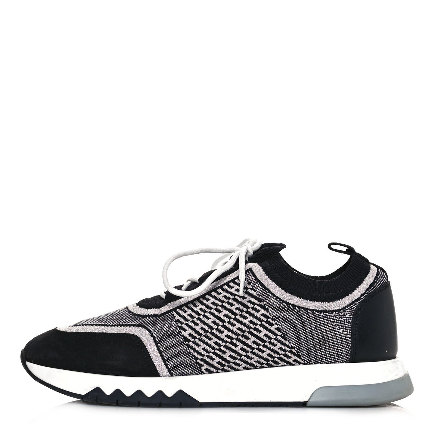 Knit Bi-Color Womens Addict Sneakers 39 Black White