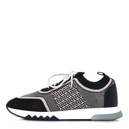 Hermes Knit Bi-Color Womens Addict Sneakers 39 Black White 1 of 17