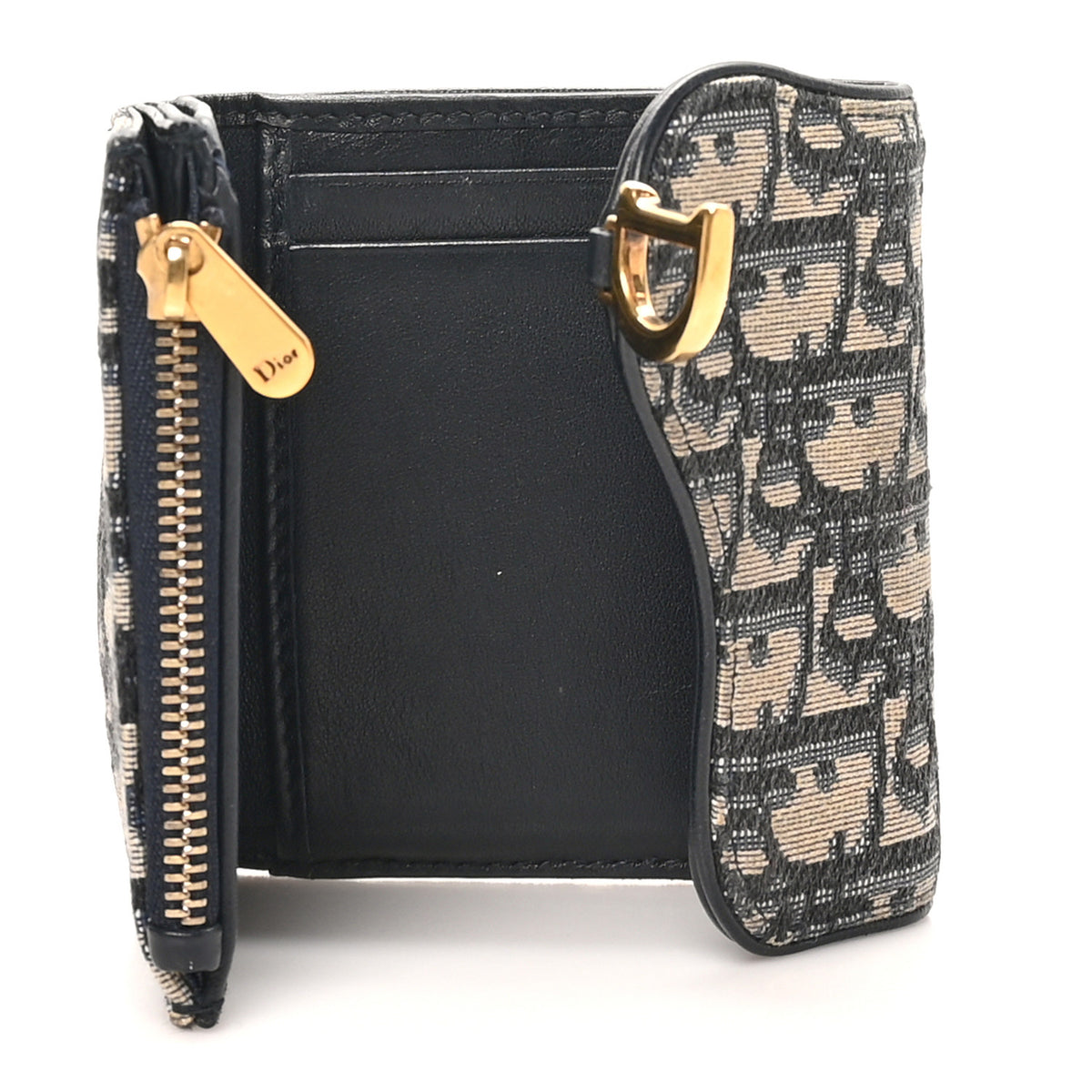 Oblique Saddle Lotus Wallet Blue