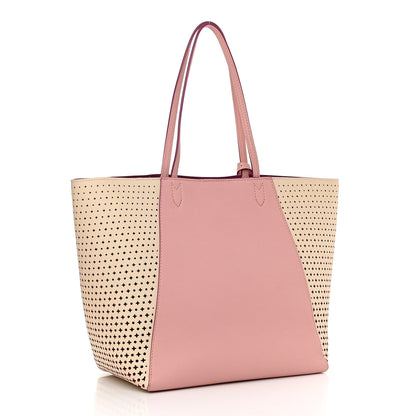 Louis Vuitton Calfskin Perforated Lockme Cabas Rose Poudre Creme 3 of 10